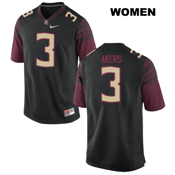 Women's NCAA Nike Florida State Seminoles #3 Cam Akers College Black Stitched Authentic Football Jersey SXO8869GP